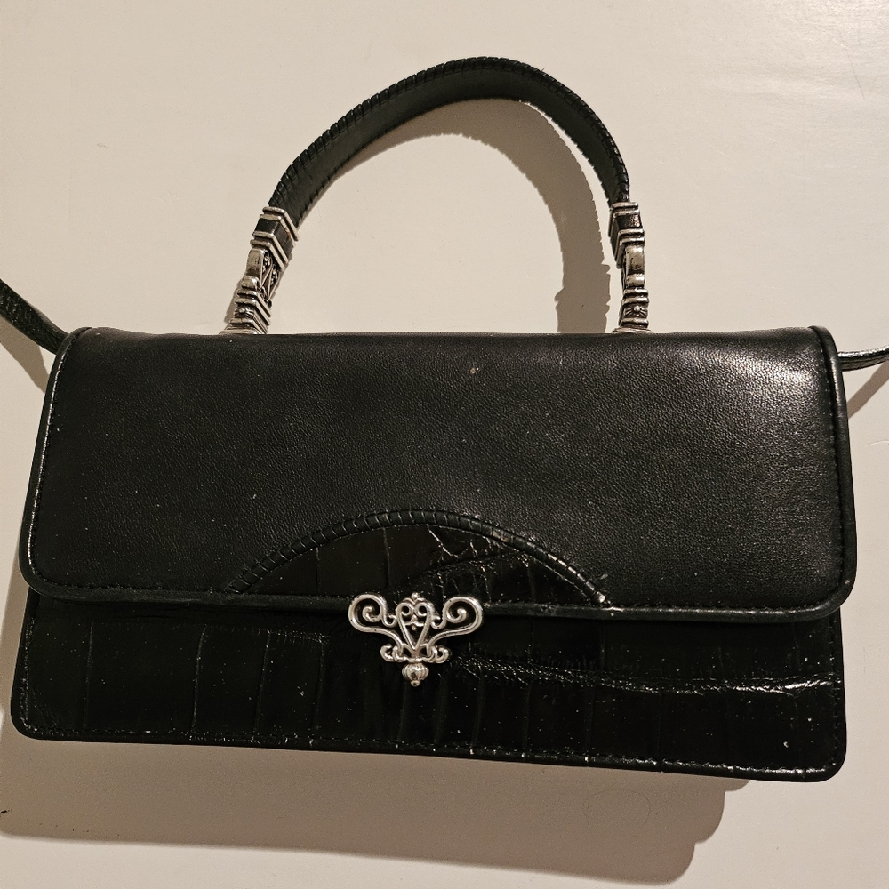 Brighton Black handbag/crossbody purse with outside phone case holder